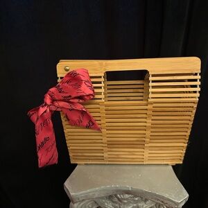 Betsey Johnson Bamboo Handbag with Pink Bow